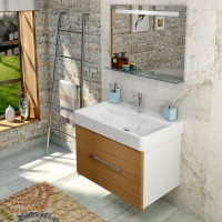 Bathroom furniture MEDIENA - White matt/oak natural