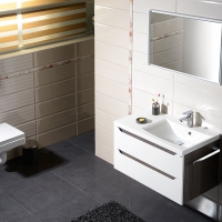 Bathroom furniture WAVE - White / mali wenge