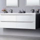 Bathroom furniture WAVE - White / silver oak