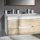 Bathroom furniture MEDIENA - White matt/oak graphite