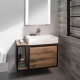 Bathroom furniture SKARA - Black matt/oak Collingwood